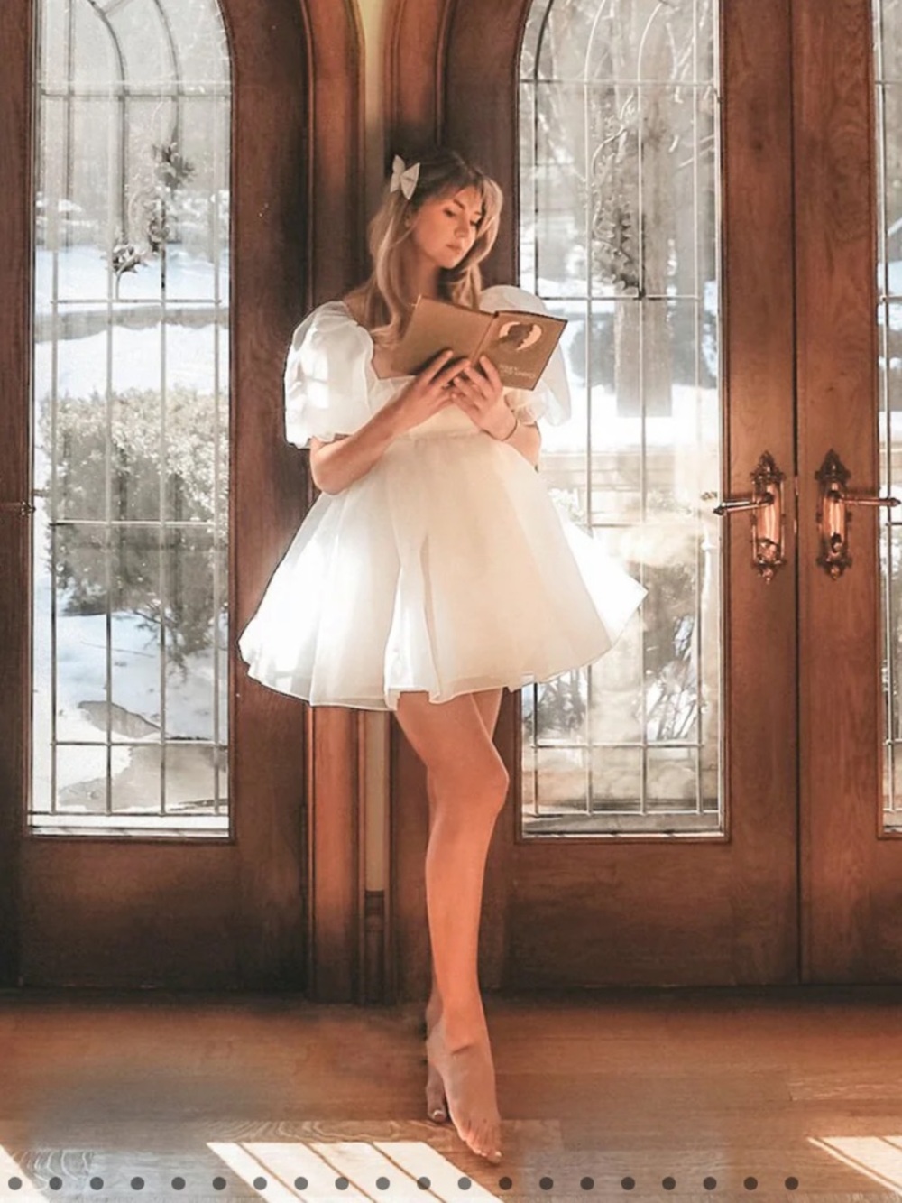 Selkie Ivory Puff Dress - Picture 2 of 7